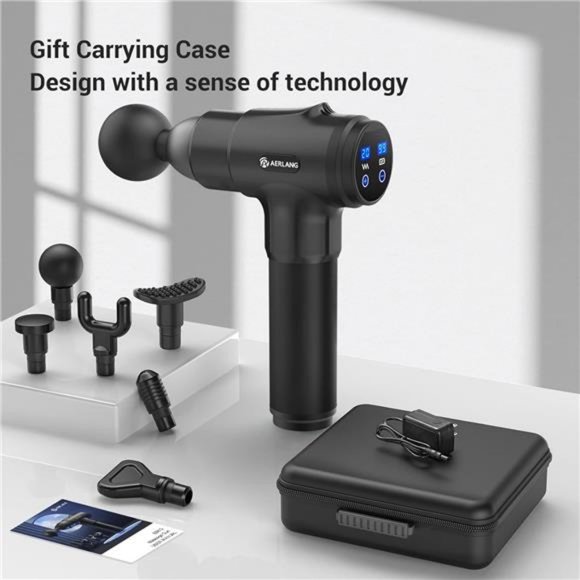 Portable Massage Gun for Back Neck Muscle 20 Variable Speeds Digital Display - Picture 4 of 7